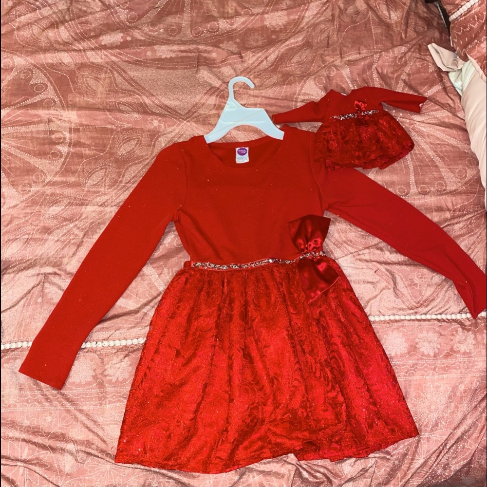 Dollie & Me red dressIncludes doll dress Size(10)
